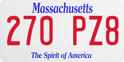 MA license plate 270PZ8