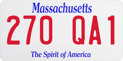 MA license plate 270QA1
