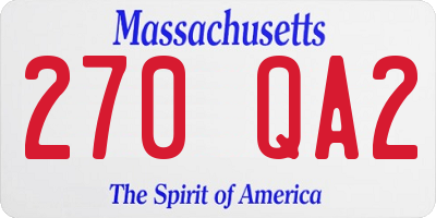 MA license plate 270QA2