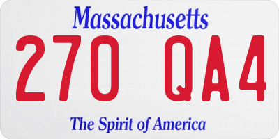 MA license plate 270QA4