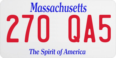 MA license plate 270QA5