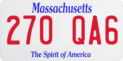 MA license plate 270QA6