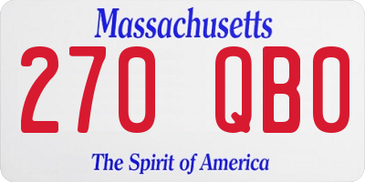 MA license plate 270QB0