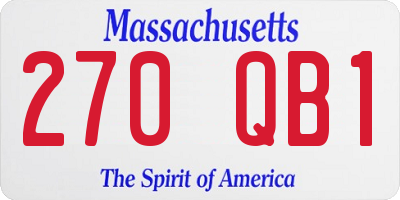 MA license plate 270QB1