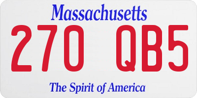 MA license plate 270QB5