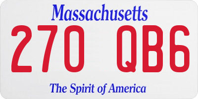 MA license plate 270QB6