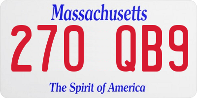 MA license plate 270QB9