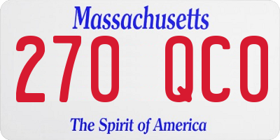 MA license plate 270QC0