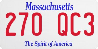 MA license plate 270QC3