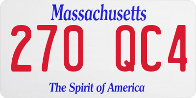 MA license plate 270QC4