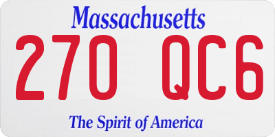 MA license plate 270QC6