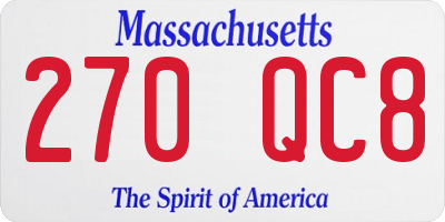 MA license plate 270QC8