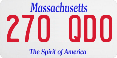 MA license plate 270QD0