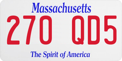 MA license plate 270QD5