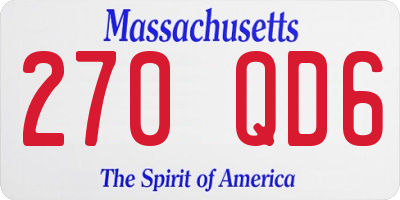 MA license plate 270QD6