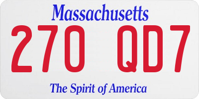 MA license plate 270QD7