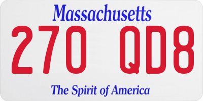 MA license plate 270QD8
