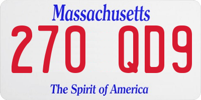 MA license plate 270QD9