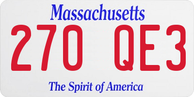 MA license plate 270QE3