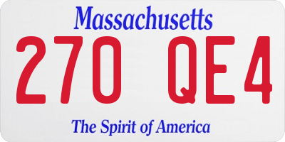 MA license plate 270QE4