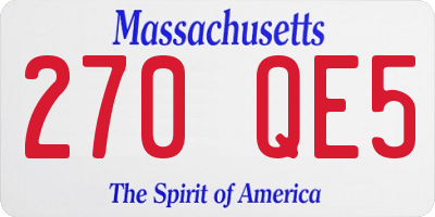 MA license plate 270QE5