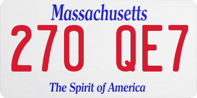 MA license plate 270QE7