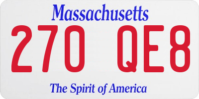 MA license plate 270QE8
