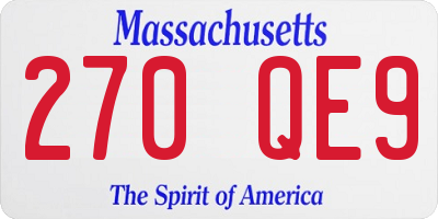 MA license plate 270QE9