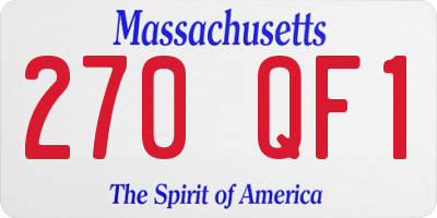 MA license plate 270QF1