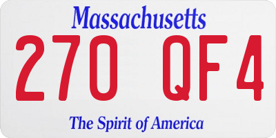 MA license plate 270QF4