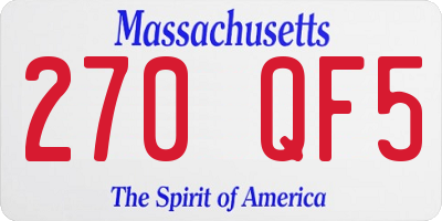 MA license plate 270QF5