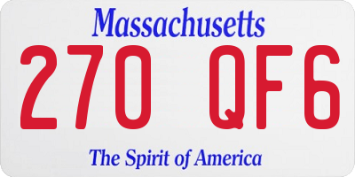 MA license plate 270QF6