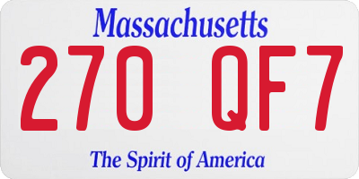 MA license plate 270QF7