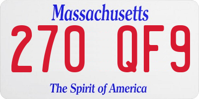 MA license plate 270QF9
