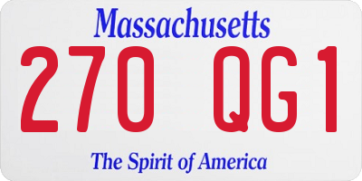 MA license plate 270QG1