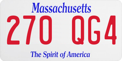 MA license plate 270QG4