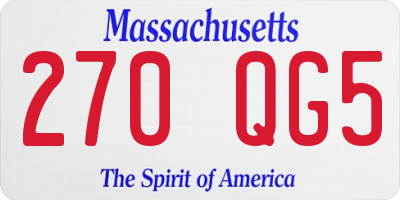 MA license plate 270QG5