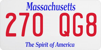 MA license plate 270QG8