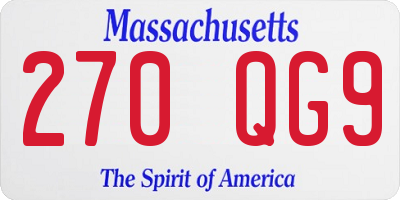 MA license plate 270QG9