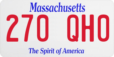 MA license plate 270QH0