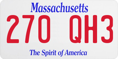 MA license plate 270QH3