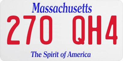 MA license plate 270QH4