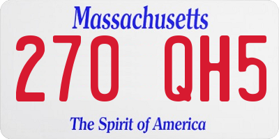 MA license plate 270QH5