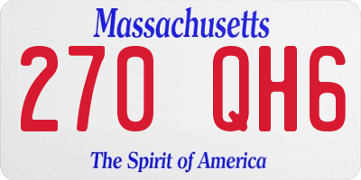 MA license plate 270QH6