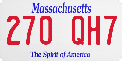 MA license plate 270QH7