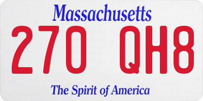 MA license plate 270QH8