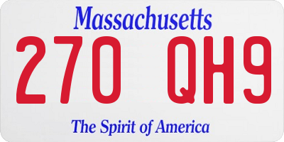 MA license plate 270QH9