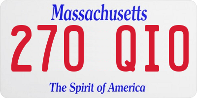 MA license plate 270QI0