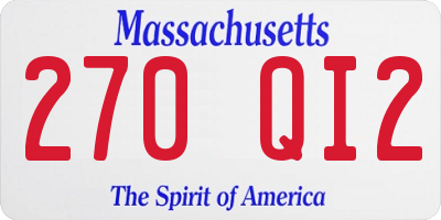 MA license plate 270QI2