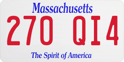 MA license plate 270QI4